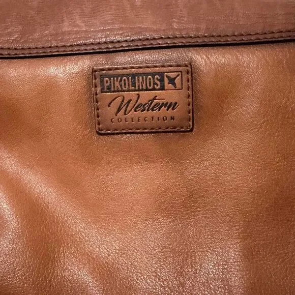 Pikolinos Women's Western Style Brown Genuine Leather Crossbody Bag Cowgirl Boho - Picture 4 of 7